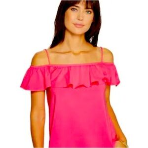 Barbie pink off the shoulder Lilly Pulitzer tank size XXS